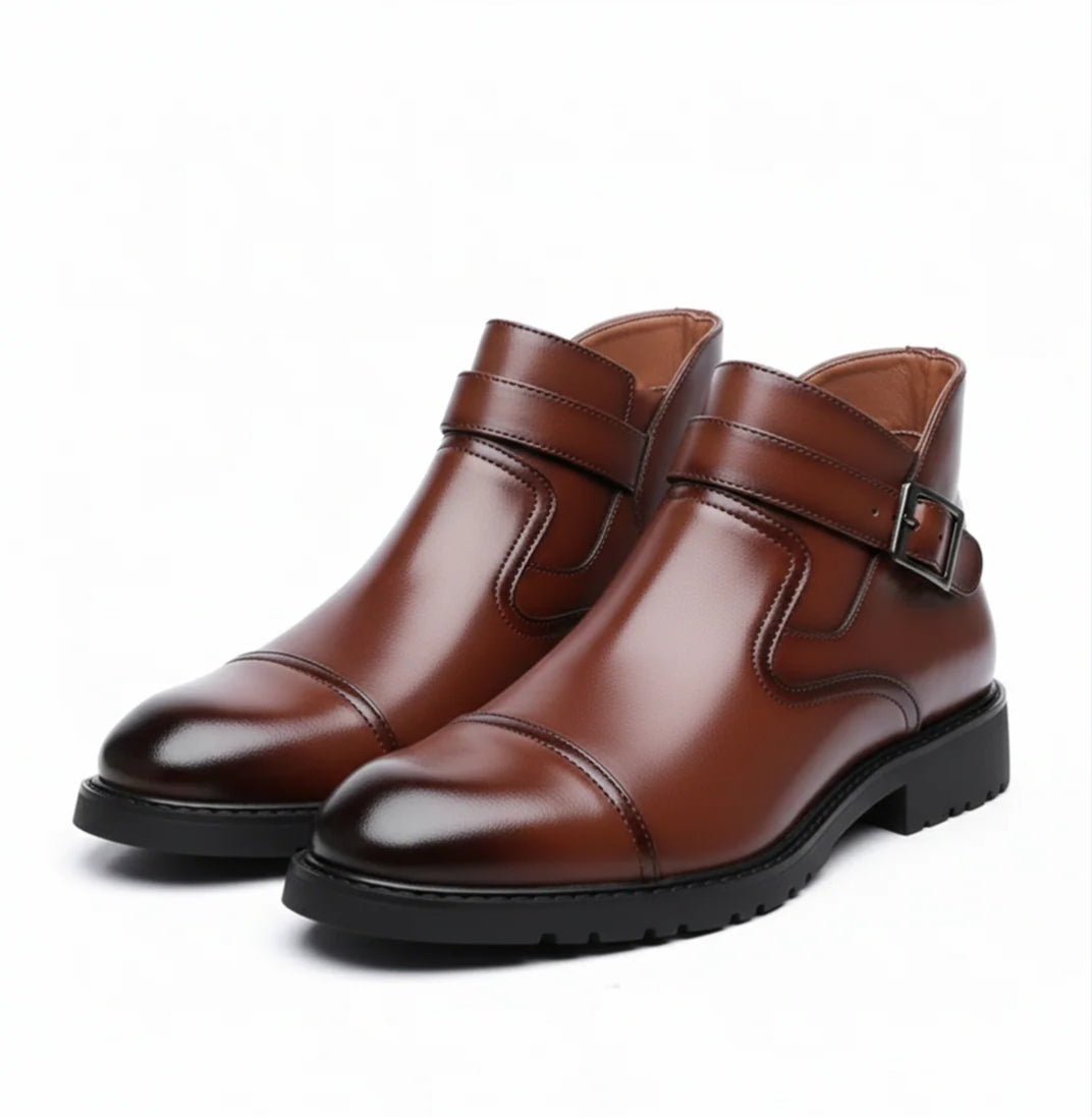 Bottes Chelsea en cuir de vachette véritable