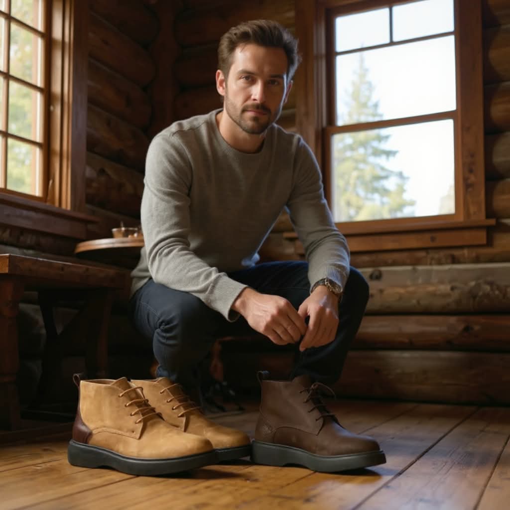 bottines Chukka en cuir nubuck