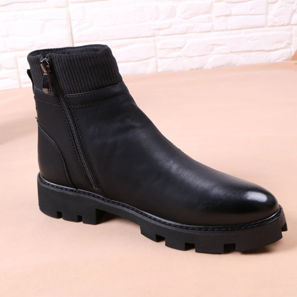 Botte montante italien en cuir véritable