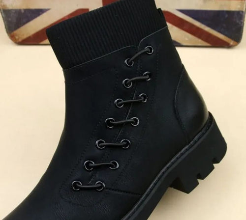 Botte montante italien en cuir véritable