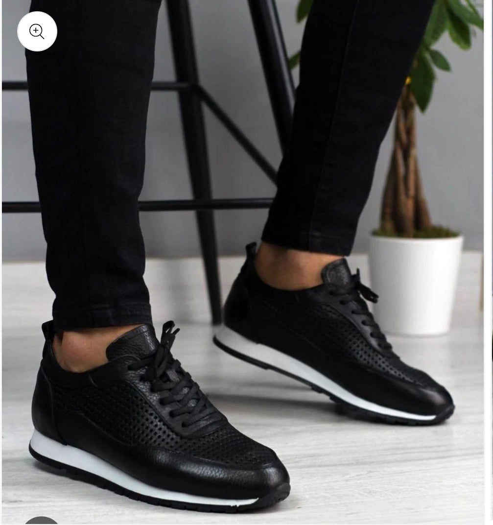 Chaussure de sport décontractée en cuir véritable pour homme