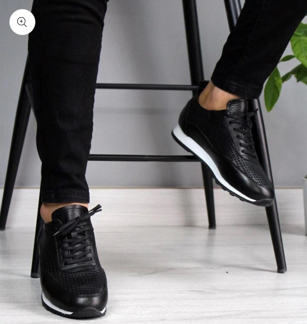 Chaussure de sport décontractée en cuir véritable pour homme