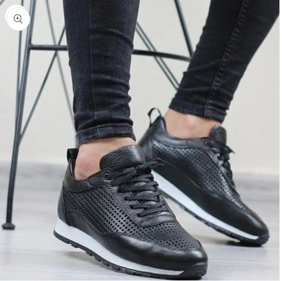 Chaussure de sport décontractée en cuir véritable pour homme
